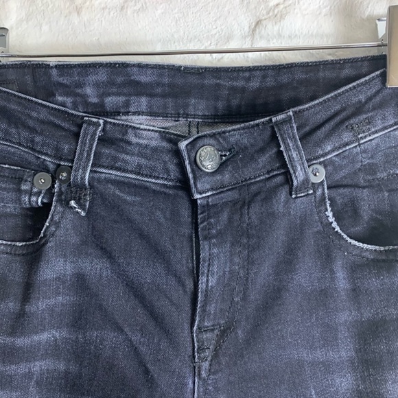 R-13 Black Marble Low-Rise Skinny Jeans - Picture 8 of 13